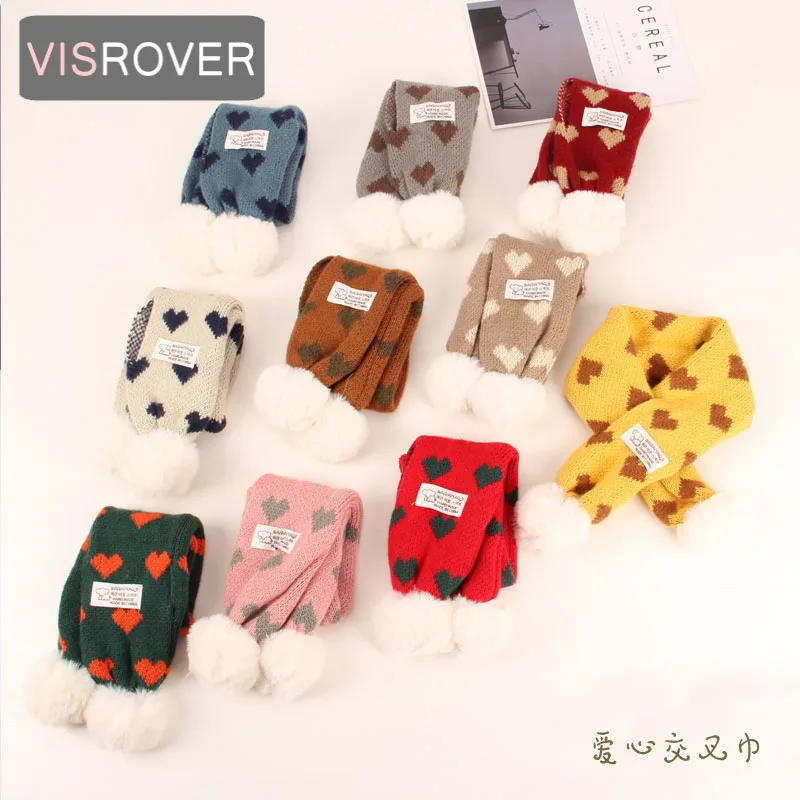 VISROVER new 10 colorways unisex kid knitted winter scarf Baby children ring neckerchief loop wool Scarves wholesales | Аксессуары для