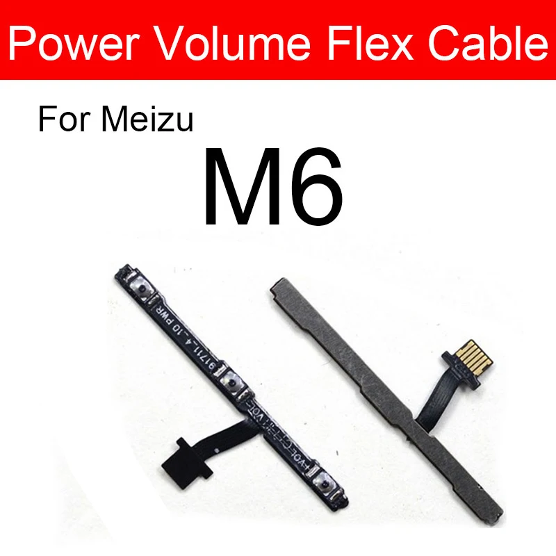 Гибкий кабель питания для Meizu Meilan M1 M2 M3 M3s M5 M5s M5c M6 M6S Max Note, кнопка переключения, боковой гибкий ленточный ремонт - Цвет: M6