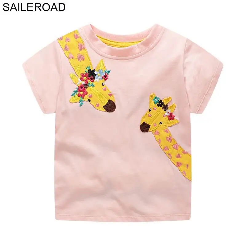 SAILEROAD 2-7лет малышей девочки с коротким рукавом футболки лето новорожденных девочек топы тис одежда для новых детей летняя одежда - Цвет: 6255 same picture