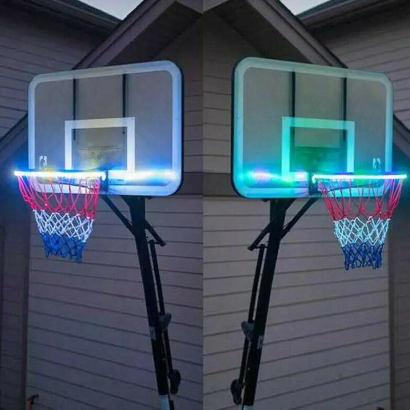 1 PCS LED Basket Hoop Solar Basketball Rim Playing At Night Shooting Accessories Attachment