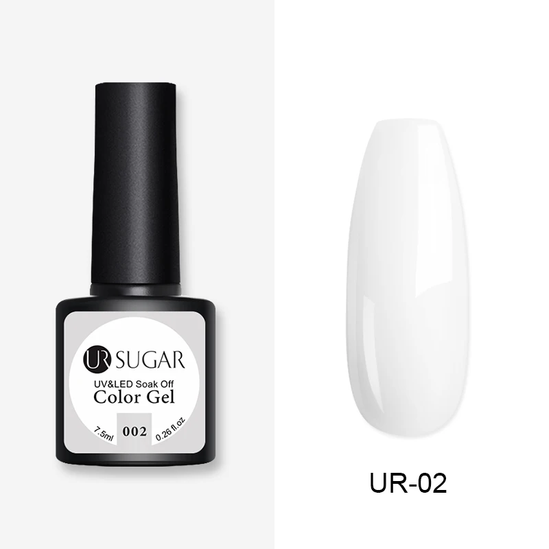 White UR SUGRA 7,5 мл голографический Блестящий Гель-лак для ногтей цветной УФ-гель Полупостоянный впитывающий Гель-лак для маникюра светодиодный дизайн - Цвет: White