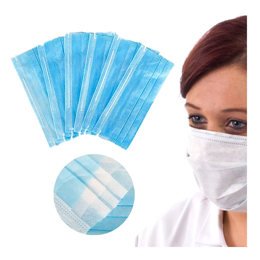 

200pcs 3 Layers Medical Masks Set Disposable Dustproof Cover Surgical Mask Anti-Dust Salon Earloop Face Masks White Blue Mask