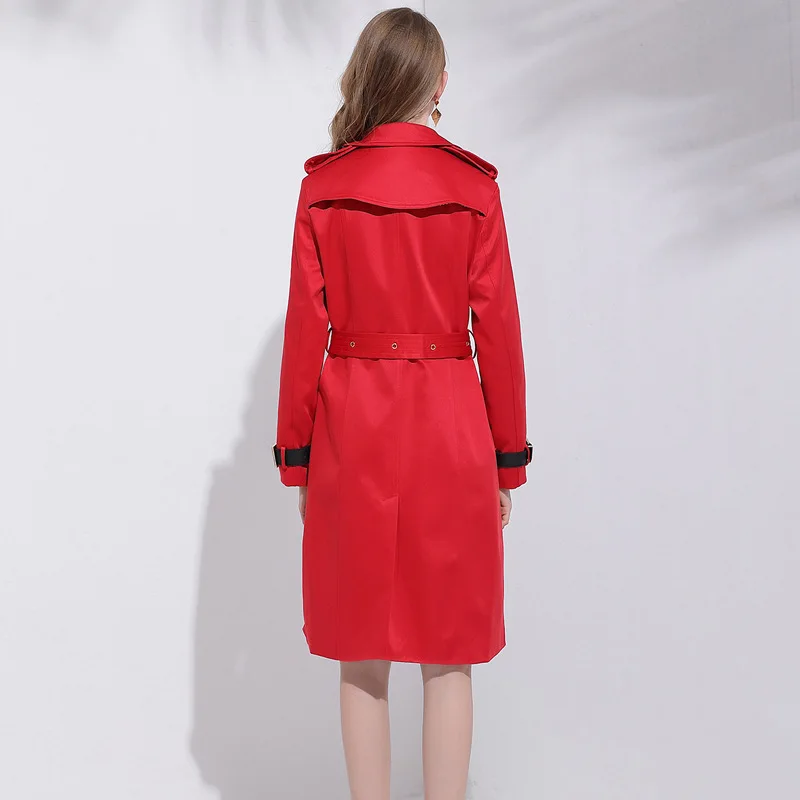 

Women Trench Coat 2020 New Spring Fashion Double Breasted Long Slim Overcoat Female Long SLeeve Windbreaker manteau femme L2614