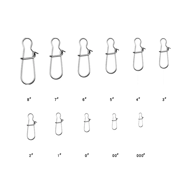 Steel Stainless Fishing Hook Snap Pin Barrel Swivel Lure Connector Accessories 50pcs/Lot