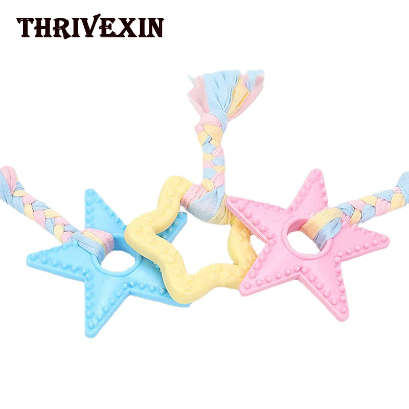 Pet Dog Toy Interactive Rubber Training Chewing Portable Cleaning Tooth Thorn Circle Ring Pentagram Star Shape Toys Pets Supply molar bite rubber chew toy pet dog puppy round ring circle tooth cleaning chewing training pet products peluche