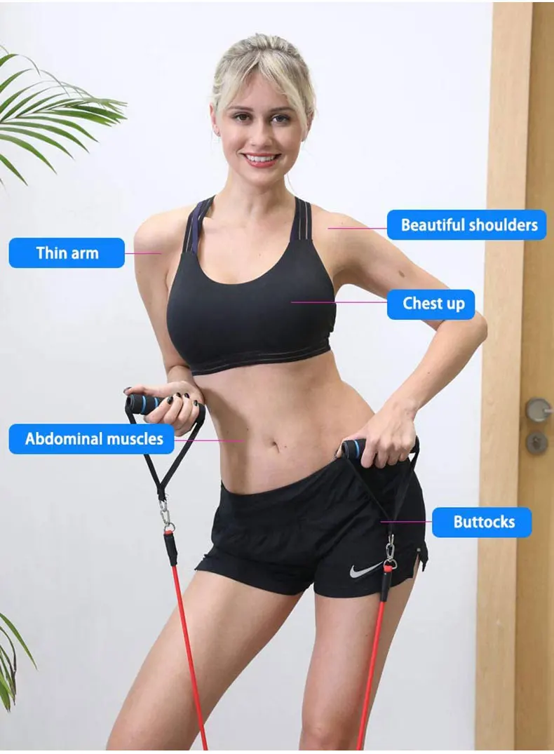 11Pcs/Set Latex Resistance Bands Crossfit Training Exercise Yoga Tubes Pull Rope Rubber Expander Elastic Bands Fitness Equipment