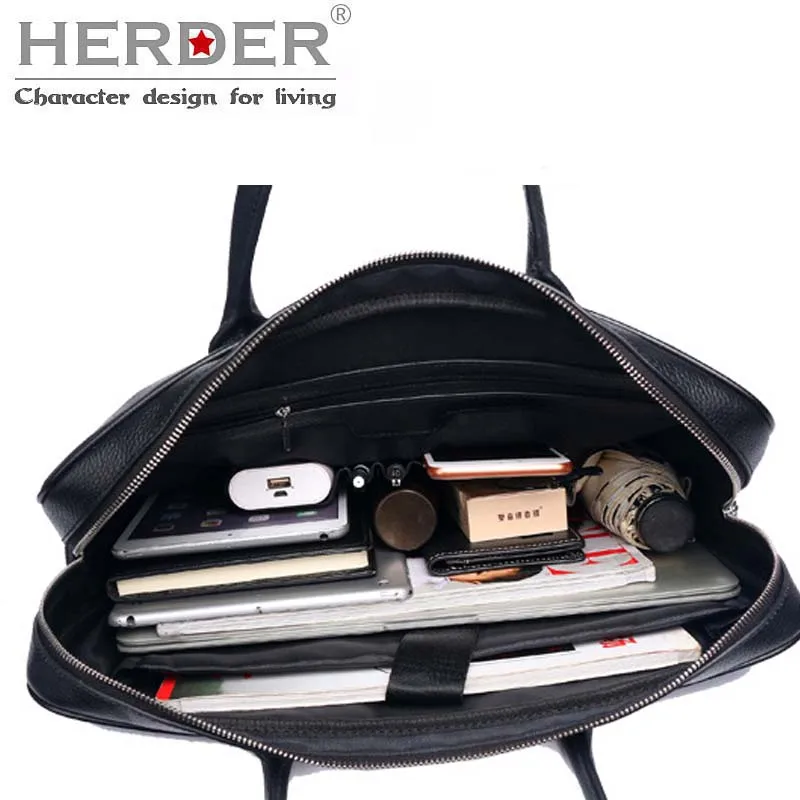 HERDER мужской портфель кожаная деловая сумка для ноутбука Повседневная большая сумка на плечо винтажная роскошная сумка-мессенджер