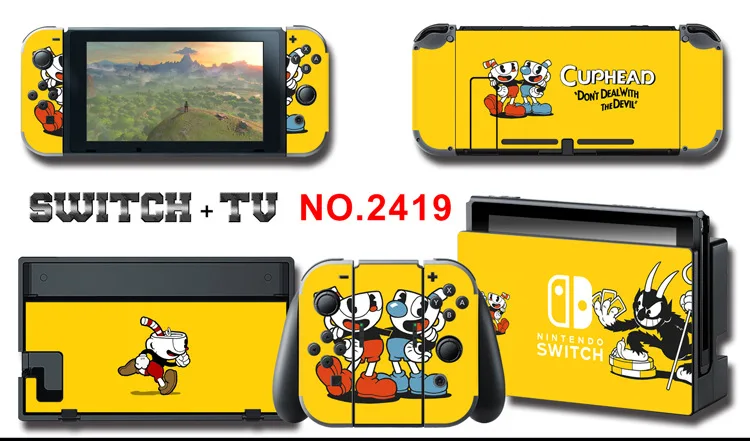 1set New Cute Anime Full Body Sticker for NS Switch Protective Cover Skin Colorful Art for Game Console Joy-Con Controller Decor