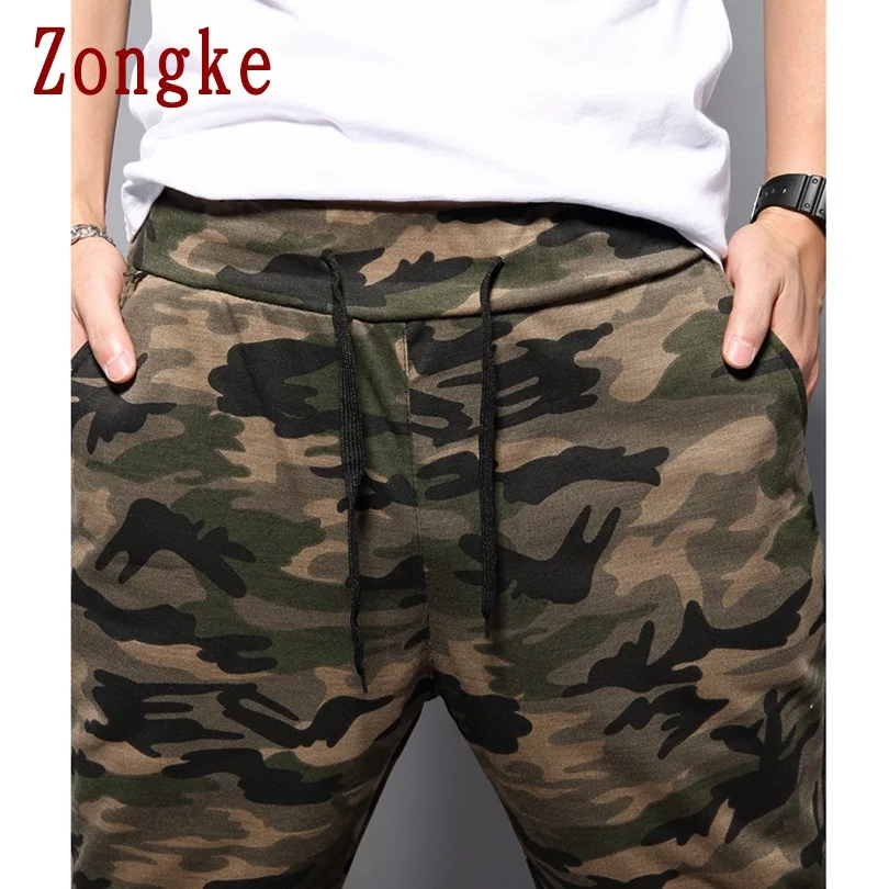 Zongke Camo Мужские штаны для бега брюки Мужские штаны уличная тренировочные штаны-шаровары штаны, мужские брюки XXL хип хоп Осень новинка