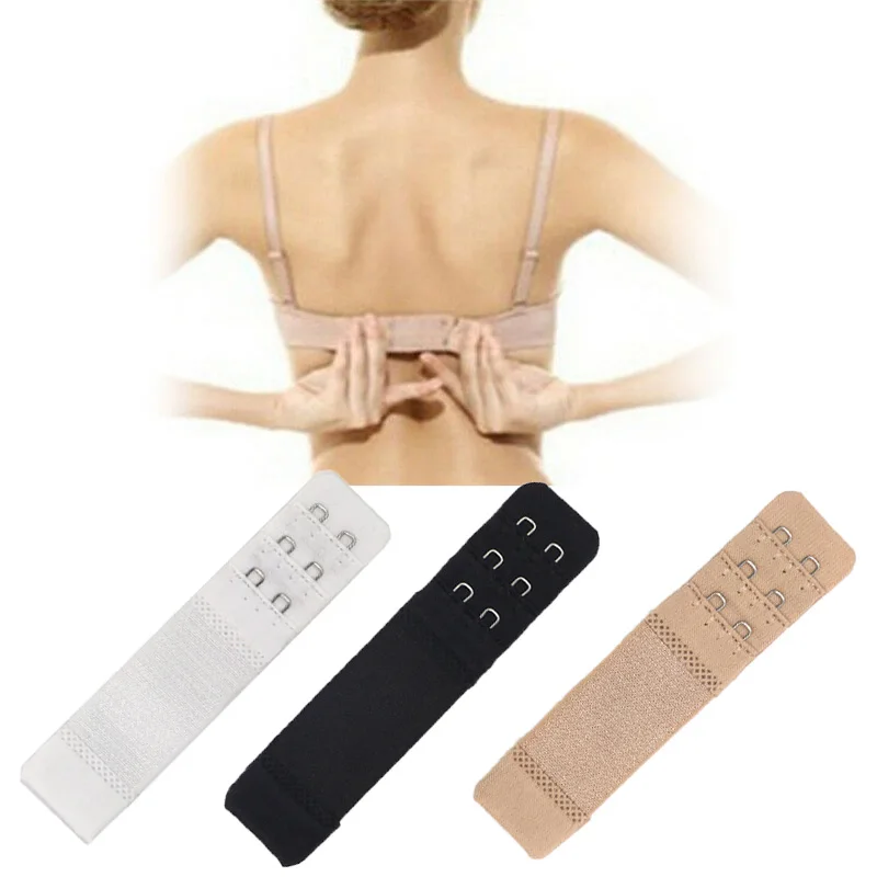 3pcs/set Regular 3 Rows 3 Hooks Bra Extender Strap Women's Elastic  Comfortable Bra Band Underwear Accessory