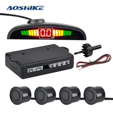 AOSHIKE سيارة باركترونك التلقائي LED وقوف السيارات الاستشعار مع 4 أجهزة استشعار عكس احتياطية وقوف السيارات الرادار رصد نظام كاشف العرض
