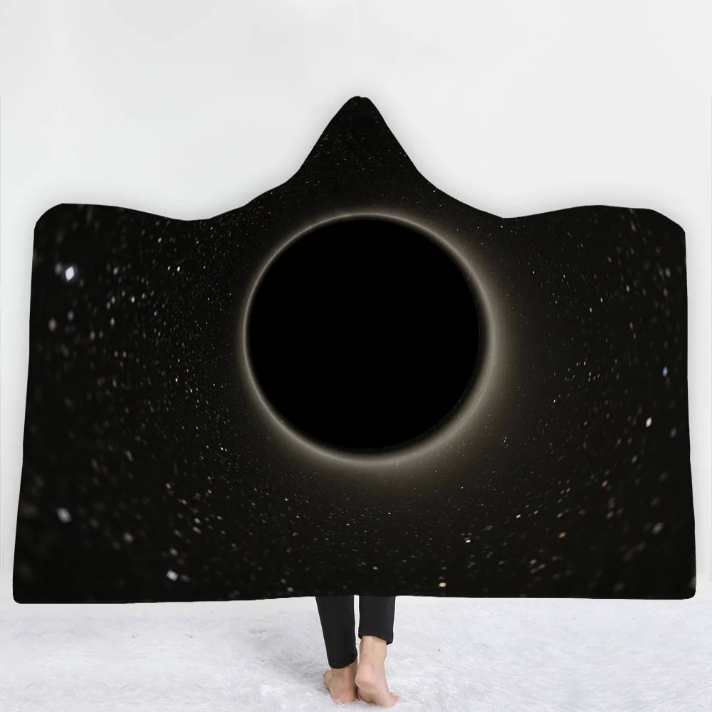 Psychedelic современное одеяло с капюшоном черное отверстие серии 3D плюшевый, с принтом для взрослых детей шерстяное одеяло теплое покрывало одеяло
