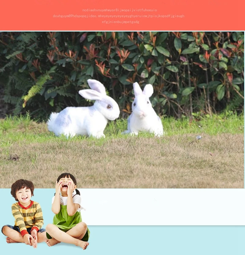 Simulation Bunny Plush Toy Decoration Cute Little White Rabbit Baby Model Ragdoll Doll for Children's Day Gift 30x17cm DY50822 (6)