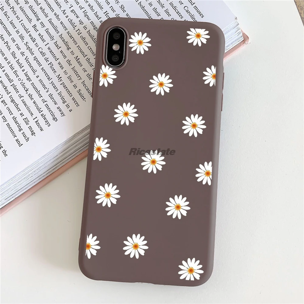 Art Floral Daisy Phone Case For iPhone X XS XR XS 11 Pro Max Cover for iphone 6 6S 7 8 Plus SE 2020 Daisy Flower Cover case cute iphone 13 mini case