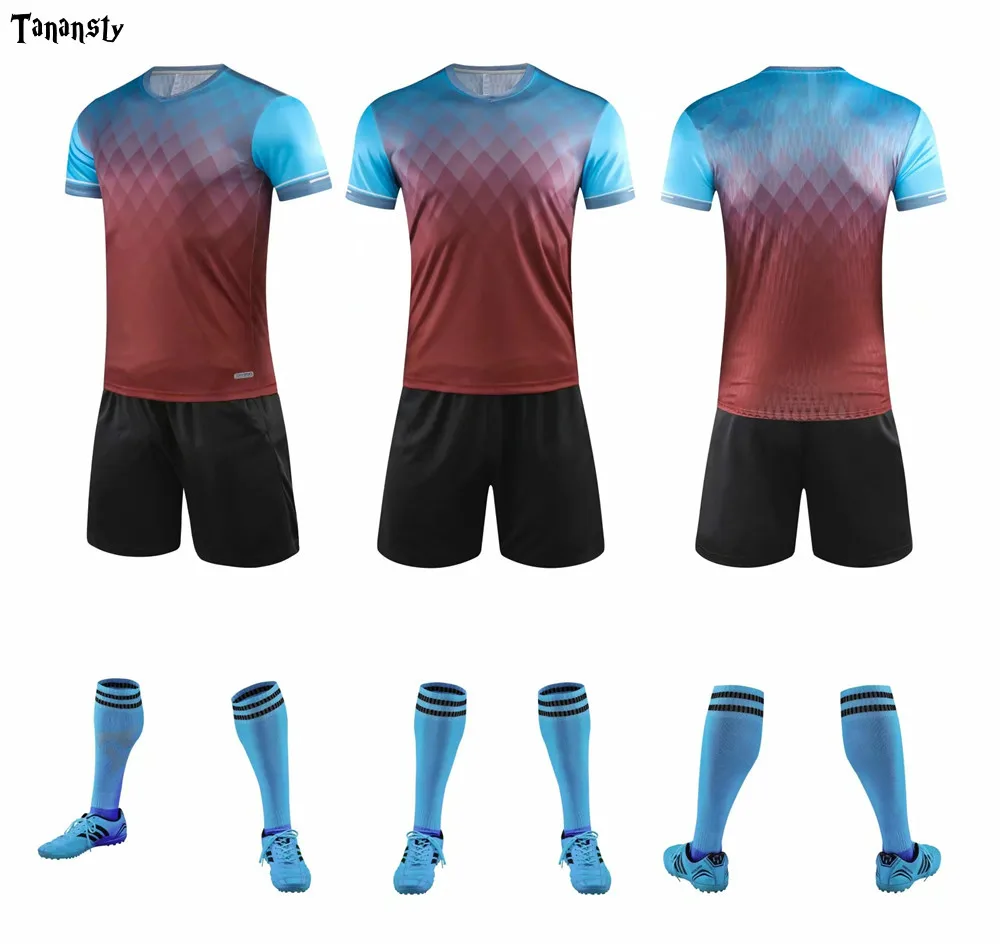 

soccer jerseys suits Men customize football uniform 2020 team sports shirt kits male jersey soccer Sets Polyester breathable