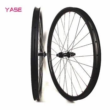 

YASE 27.5inch Hookless Mountain bike carbon wheels titanium alloy spokes 37x24mm tubeless DT 180S boost MTB Disc Brake Wheelset