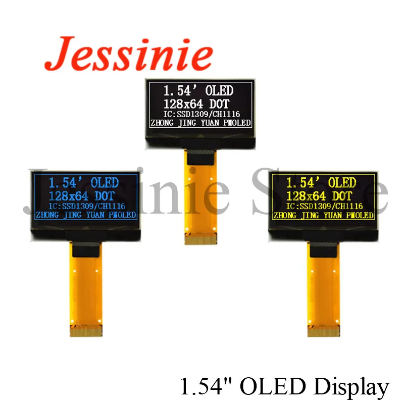 1.54 inch OLED Module 12864 Screen LCD LED Display Module 128*64 SSD1309 SPI/IIC I2C Interface 4Pin 7Pin for Arduino