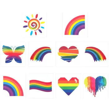 

20pcs Rainbow Tattooing Stickers Colorful Lovely Decorative Decals for Gift Child Adornmrnt
