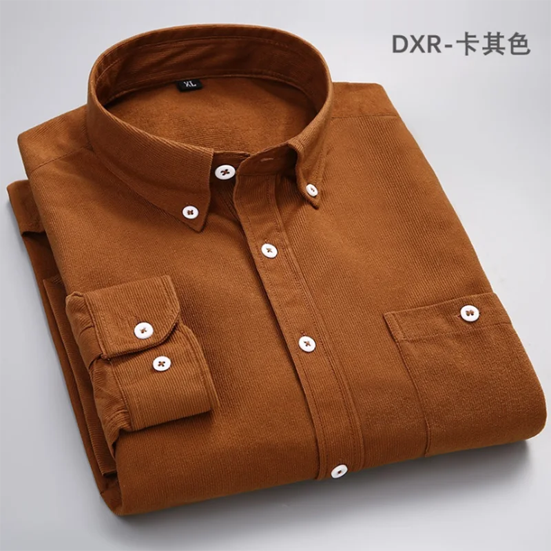 Вельветовая велюровая ткань Повседневная приталенная рубашка Camisa мужская с длинным рукавом Осенняя зимняя одежда яркие цвета дышащие рубашки ткань