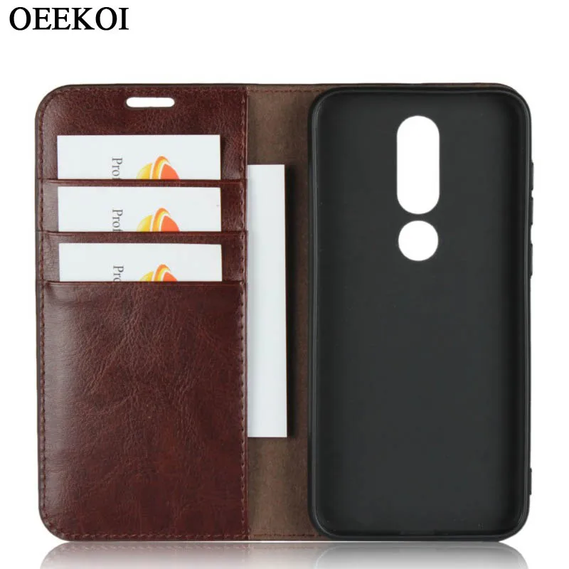 OEEKOI Crazy Horse кожаный чехол-книжка с кошельком из натуральной кожи чехол для Nokia 7,2/4,2/3,2/2,2/2,1/5,1/3,1/X6/7 Plus