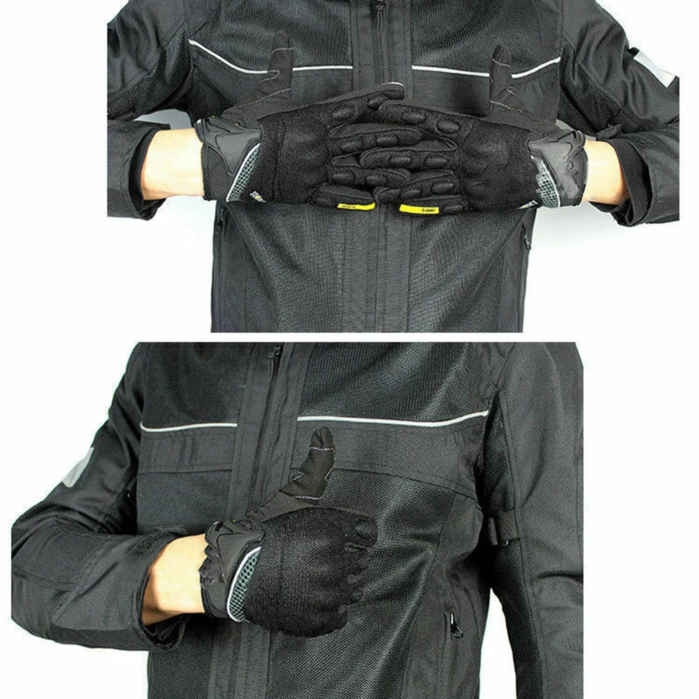 1 пара Guantes Мото Гонки на мотоциклах противоскользящие дышащие для верховой езды полный палец микрофибры перчатки унисекс