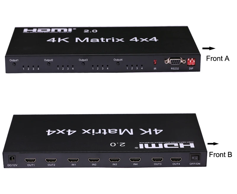 HDMI 2,0 4K 60 Гц HDMI матричный 4x4 коммутатор сплит-тер 4 в 4 выход переключатель Сплит 1080P настоящая матрица аудио-видео конвертер DVD ПК к телевизору