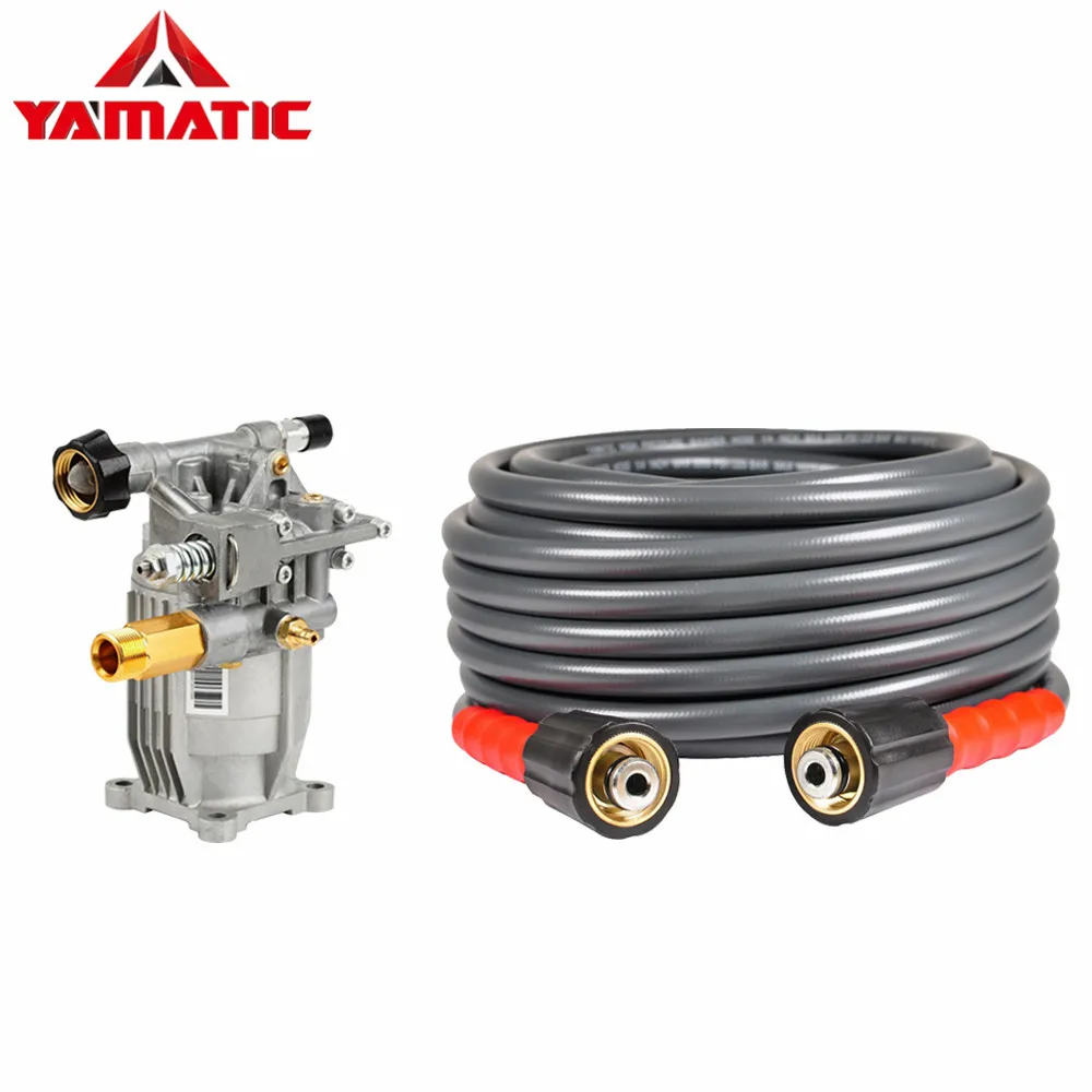 YAMATIC шланг для мойки давления 3200 PSI 25 футов 1/4 дюймов и горизонтальный насос для мойки давления 2900 PSI 2,3 GPM 3/" наборы валов