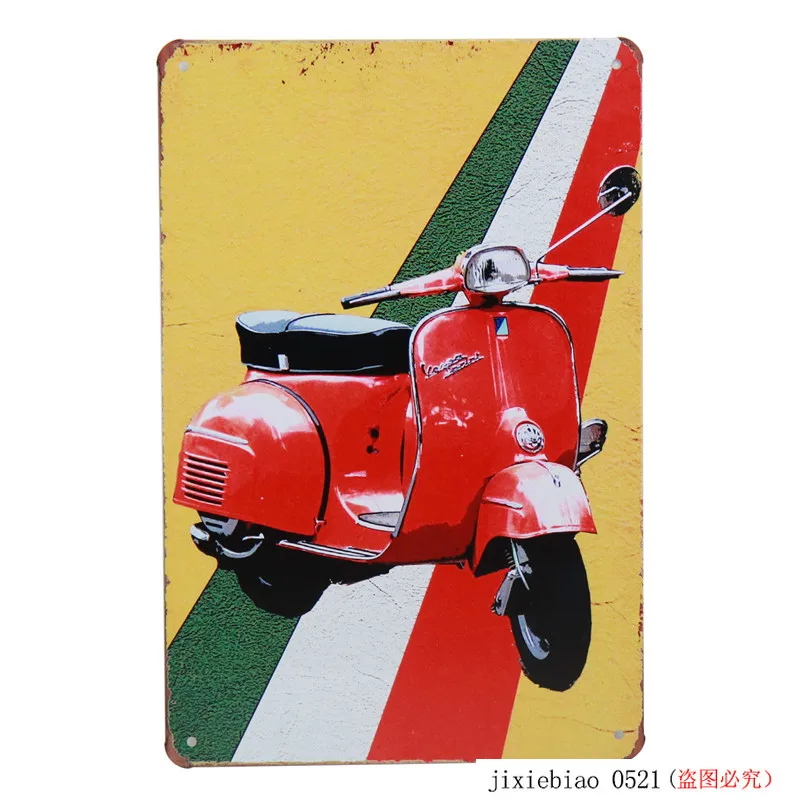 Винтажная Жестяная Табличка Предупреждение ющий знак Vespa, плакат, живопись, Настенный декор, мотоциклетные металлические художественные жестяные пластины со знаками, наклейки 30X20 см H31