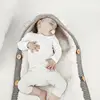Manta polar para bebé recién nacido, saco de dormir de punto de ganchillo para invierno, cálido, saco de dormir con orejas de conejo ► Foto 3/6