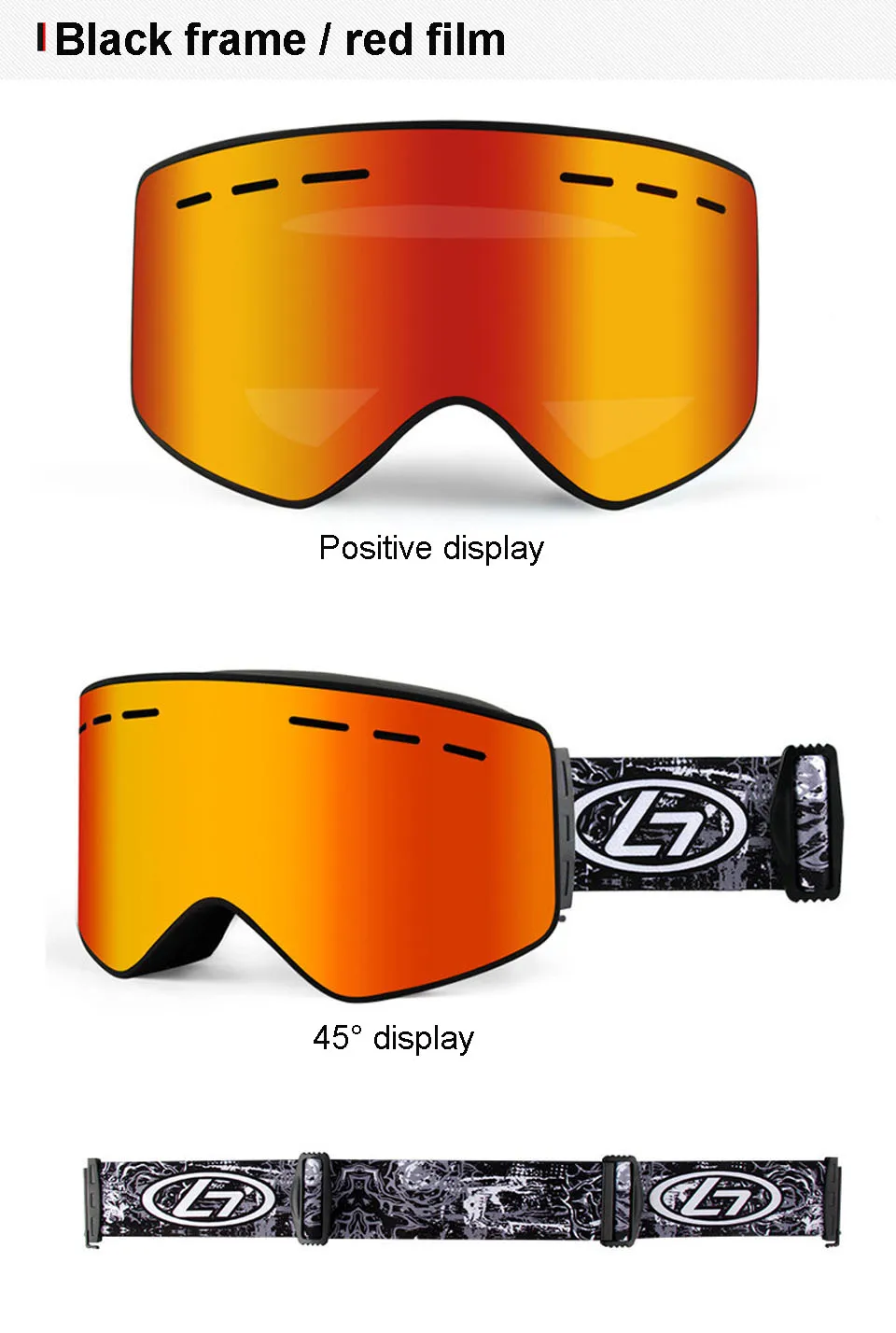 UV400 Anti-fog Double Layers Ski Goggles Big Lens Ski Mask Glasses Skiing Snow Snowboard Eyewear Mirror polarize Goggles for men