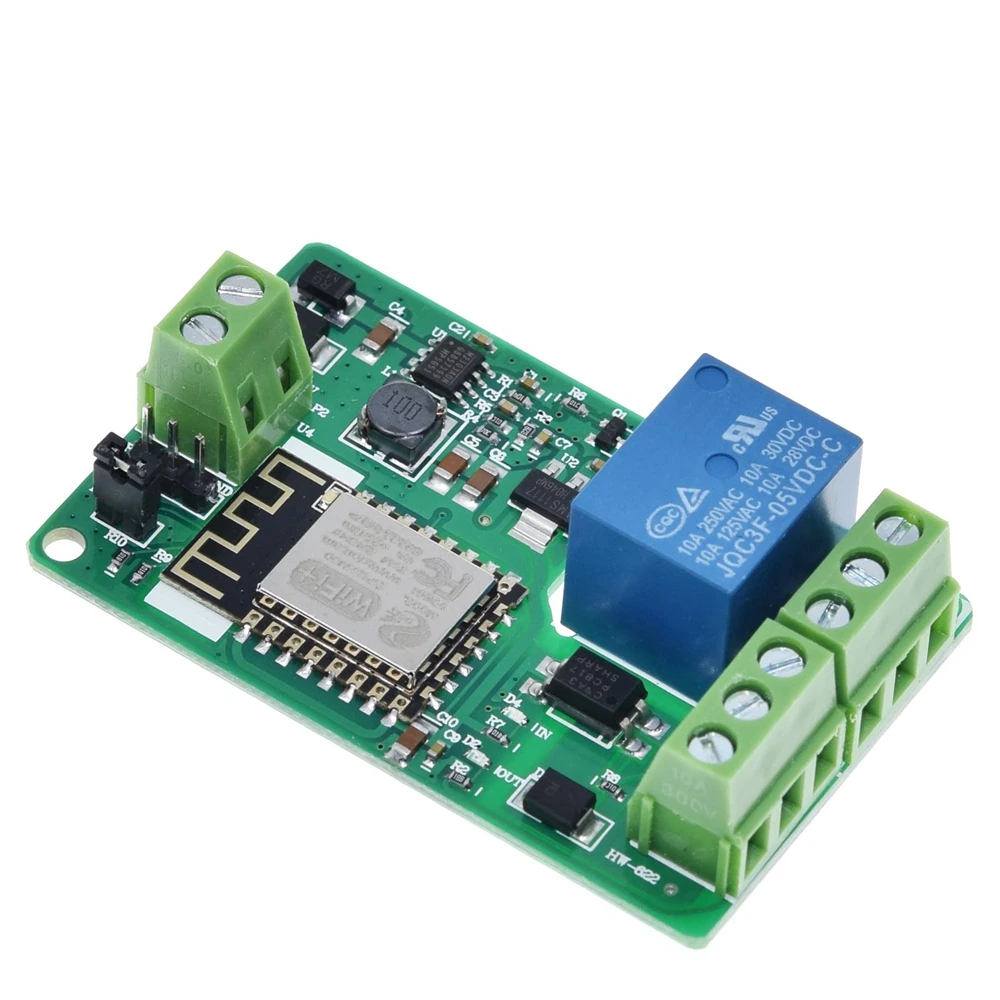 Зеленый ESP8266 триггерный релейный модуль 10A 220V Сетевой реле WI-FI модуль Вход DC 7V~ 30 в 4 слоя доска телевизоры Вход автоматическая защита