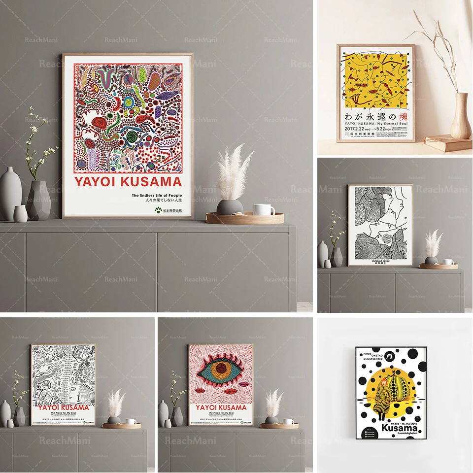 Yayoi Kusama Exhibition Poster, Infinite Dispersione Poster, Yayoi Kusama Pumpkin, Modern Abstract Art, Kusama Obsession