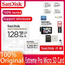 

100% Original SanDisk High Endurance Video Monitoring 32GB 64GB 128GB 256GB MicroSD Card SDHC/SDXC Class10 40MB/s TF Card for Vi
