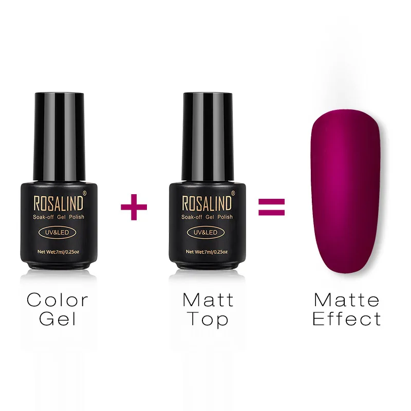 ROSALIND Gel Nail Polish Set Manicure Hybrid Varnish Semi permanent Nail Art Matt Top Extension Pure Base Top Coat Sticker Poly