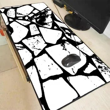 

XGZ Black White Marble Large Locking Edge Mouse Pad Gaming Mousepad Big Rubber Keyboard Pad Mouse Mat Large Computer Desk Mat