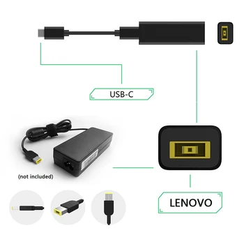 

Adapter Multifunction Accessories Portable DC USB Converter Jack Square Plug Female To Type C Durable Power Charger For Lenovo