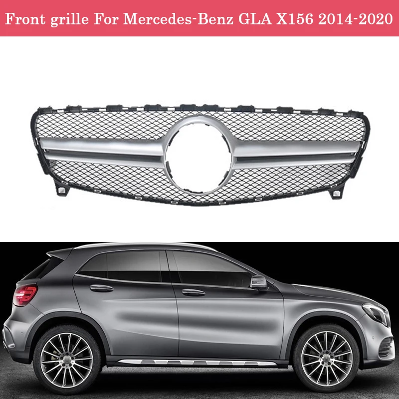 

ABS plastic front grille GLA45 vertical bar modified AMG style Car styling Middle grille for Mercedes-Benz GLA X156 2014-2020