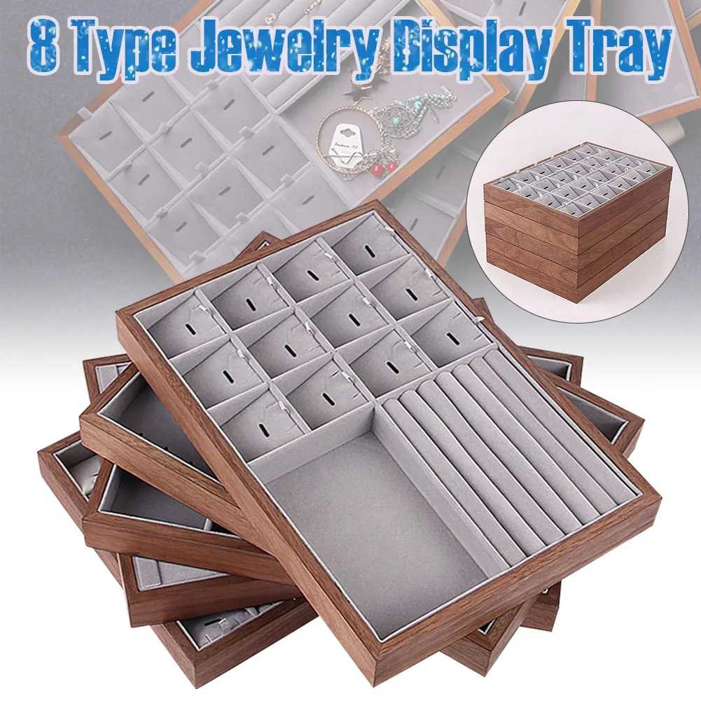 Small Jewelry Box Jewelry Storage Case with Cover Velvet Jewelry Organizer Display Tray for Rings Studs Earrings Watches