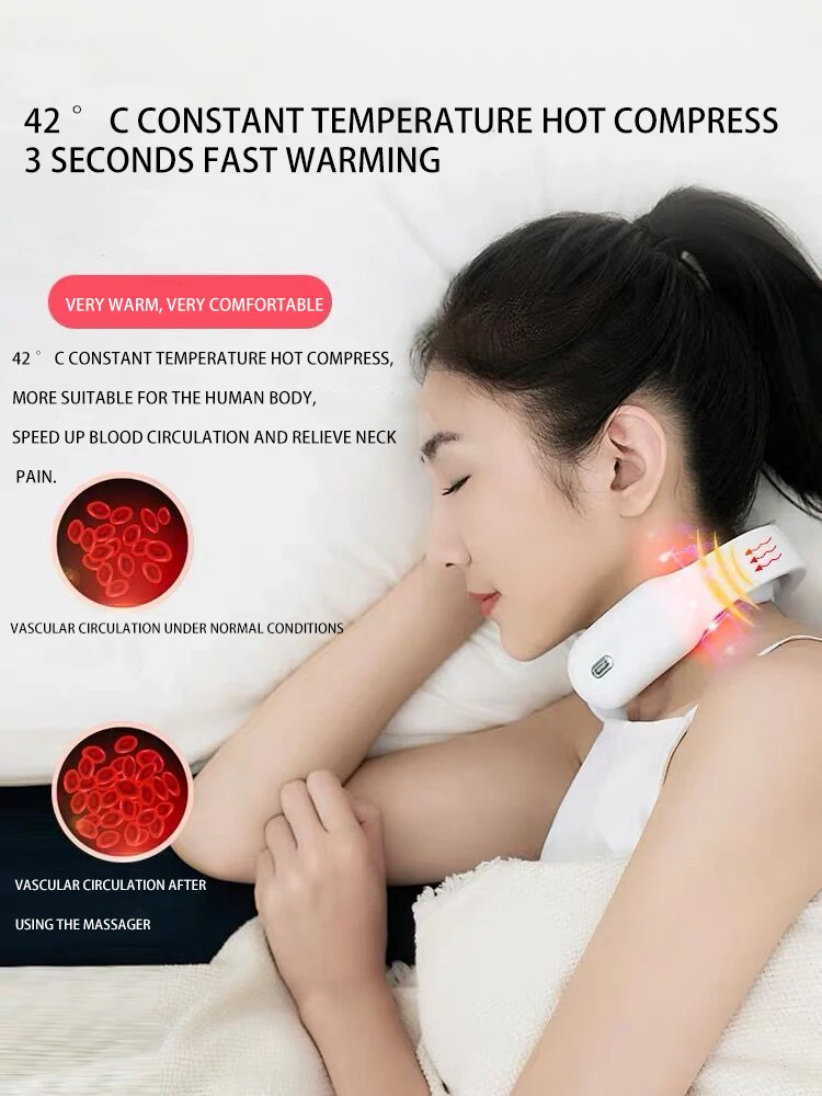 New EMS Smart Neck Massager Heating Massage Relax Pain Relief Neck And Shoulder Massager Neck Massage Products Health Care