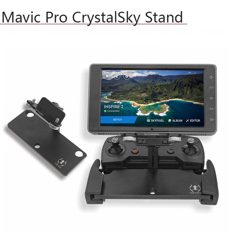 Best PFU Bracket Mount Adapter for DJI Mavic Pro Spark 5.5/7.85in CrystalSky Mavic Mini Monitor Remote Controller Holder Accessories 