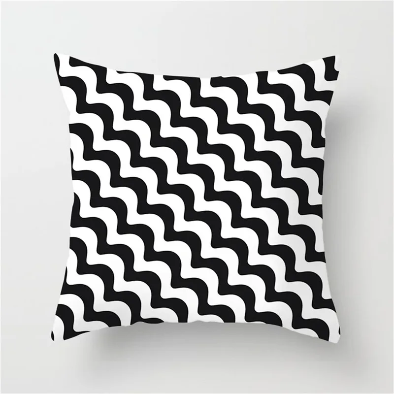 Fuwatacchi White and Black Stripe Wove Dot Wave Love Pillow Case Various Geometric Cushion Cover Decorative Pillows Cover 2019 Fuwatacchi White and Black Stripe Wove Dot Wave Love Pillow Case Various Geometric Cushion Cover Decorative Pillows Cover 2019