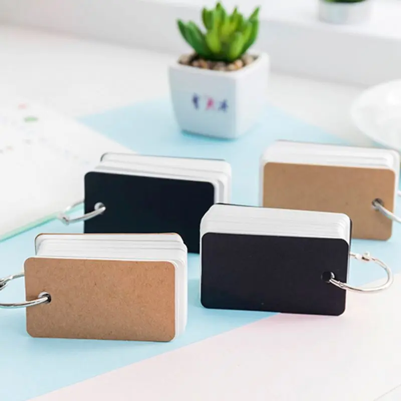 

Simple DIY Index Cardboard Cover Blank Paper Card Memo Pad Bookmark Binder Rings