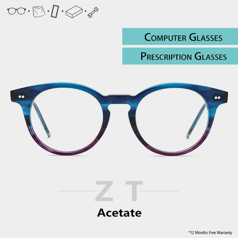 

ZT Round Glasses Frame Myopia Women Eyeglasses Lunette De Vue Femme Optical Prescription Spectacles Brand Acetate Frames