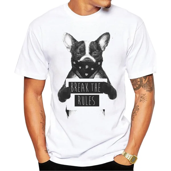 Мужская футболка с принтом Rebel Dog модные хипстерские рубашки коротким рукавом