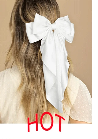 hair barrettes for adults New Soft Solid Color Bow Barrette Big Size Vintage Bowknot Hair Clips Fashion Temperament Hairpin Headwear Hair Accessory hair bow for ladies