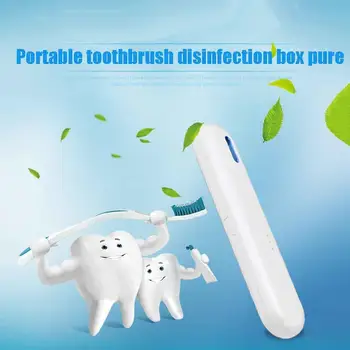 

Portable USB Rechargeable Toothbrush Sterilizer Antibacteria UV Disinfection Box , can store and disinfect toothbrush on the go.