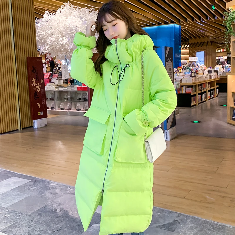 

Fashion Thick Down Coat Long Jacket 2020 New Winter Warm Parkas Female Overcoat Loose Down Jacket Women Tops Coat WM196