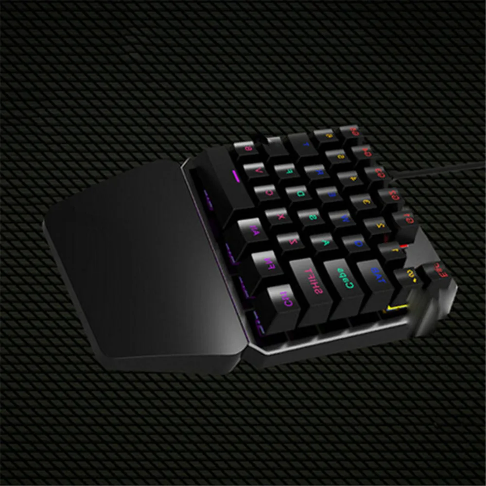 RS One-hand mechanical keyboard 7 color LED backlight X902 USB cable professional game keyboard fast delivery