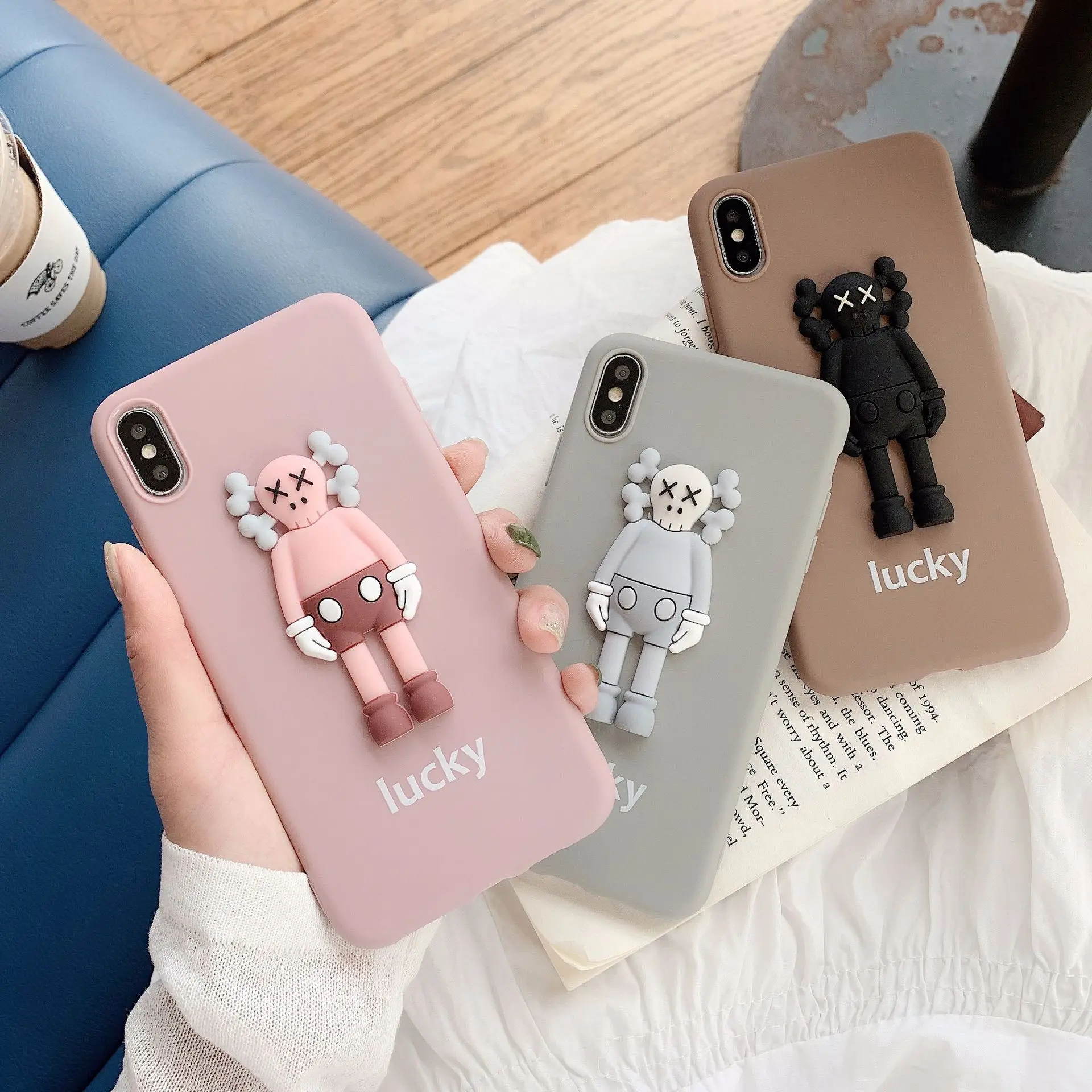 

Cute 3D Emboss Cartoon Patterned Mobile Phone Case For iphone X 8 7 6 6S Plus Cases Soft Silicone cover For iphone 5 5S SE Coque