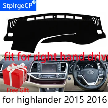 

Car Dashboard Cover Mat for Toyota Highlander 2015 2016 Right Hand Drive Dashmat Pad Dash Mat Covers Dashboard Accessories